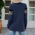 thumbnail image 3 of Haut Mode Femme Confortable Col Rond Imprimé Manches Longues Mélange Coton (Bleu, m), 3 of 4