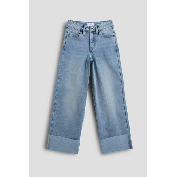 YMI Jeans Girls Wide Leg Mega Cuff Raw Hem