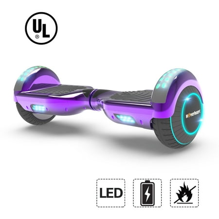 UL2272 Certified LED Flash Wheel 6.5" Hoverboard Two Wheel Self Balancing Scooter (New Chrome Purple)