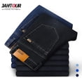 thumbnail image 2 of Pantalones vaqueros de algodón para hombre, pantalones vaqueros de marca, ropa clásica, monos, pantalones rectos para hombre, negro, de gran tamaño, talla grande 35 40 42 44 46 Tan Jianjun unisex, 2 of 2