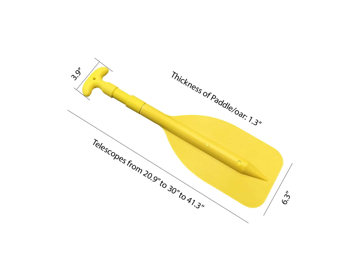 Pactrade Marine Kayak Canoe Raft Jet Ski Yellow Telescopic Plastic Aluminum Oar Paddle Set of 2