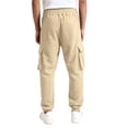 thumbnail image 5 of Dwellite Mens Sweatpants Drawstring Elastic Waist Cargo Joggers with Pockets Casual Fashion Solid Color Sweat Pants Khaki S, 5 of 9
