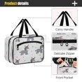 thumbnail image 4 of Travel Hanging Toiletry Bag with 4 Zipped Compartments Waterproof Makeup Accessories Spacious Cosmetic Bag Grey Cute Donkeys Pattern Medium, 4 of 9
