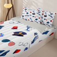 thumbnail image 3 of Manfei Cartoon Police Pattern Zipper Full Size Comforter Sets with Fitted Sheet and 2 Pillowcases,Boys Friendly Theme Zipper Bedding Set,White,Light Gray Reversible,4pcs, 3 of 8