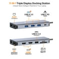 thumbnail image 3 of NOVOO USB C Docking Station 11-in-1 USB C Hub Adapter for Laptop,Triple Monitor Dual 4K HDMI Display Port,100W PD Charging,1000Mbps Ethernet,SD/TF,USB 3.0/2.0, 3 of 9