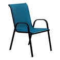 thumbnail image 6 of Feli Outdoor Stacking Chair Set of 2-Blue Mesh Fabric-Black Metal, 6 of 6