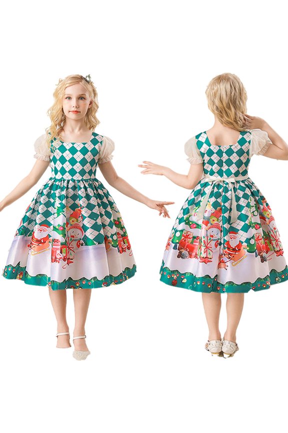 Girls Christmas Dresses Fancy Halloween Christmas Festival Party Dress