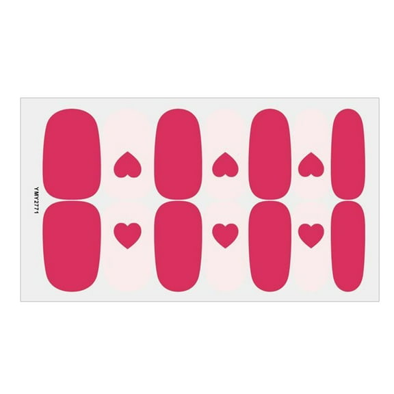 Renxiaooo Nail Stickers Pink Style Full Wraps Polish Stickers Self-Ashesive Nail Sticker Sets For Women Girls Color Street Glitter Nail Strips