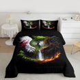 thumbnail image 3 of Feelyou Dreamy Life Tree Bedding Comforter Set, Black White Angel Wings Twin Comforter Sets, Jungle Flower Floral Reversible Bedding Set, Luxury Bedroom Decor, 2pcs, 3 of 9