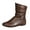 Dark Brown, variant on Women's Winter Slouchy PU Leather Ankle Boots, Vintage Round Toe Slip On Mid Calf Fashion Comfortable Low Heel Walking Booties Shoes Outdoor