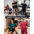 thumbnail image 5 of Ekouaer Mens Pajamas Set Silk Satin Pjs Sets Summer Short Sleeve Button Down Sleepwear 2 Piece Loungewear with Pockets, 5 of 6