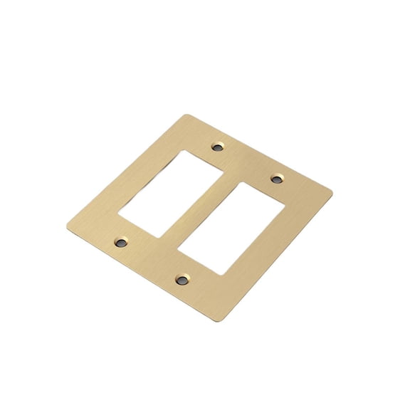 Buster   Punch Npl-023582 Wall Plates Double Rocker Switch Outlet - Brass