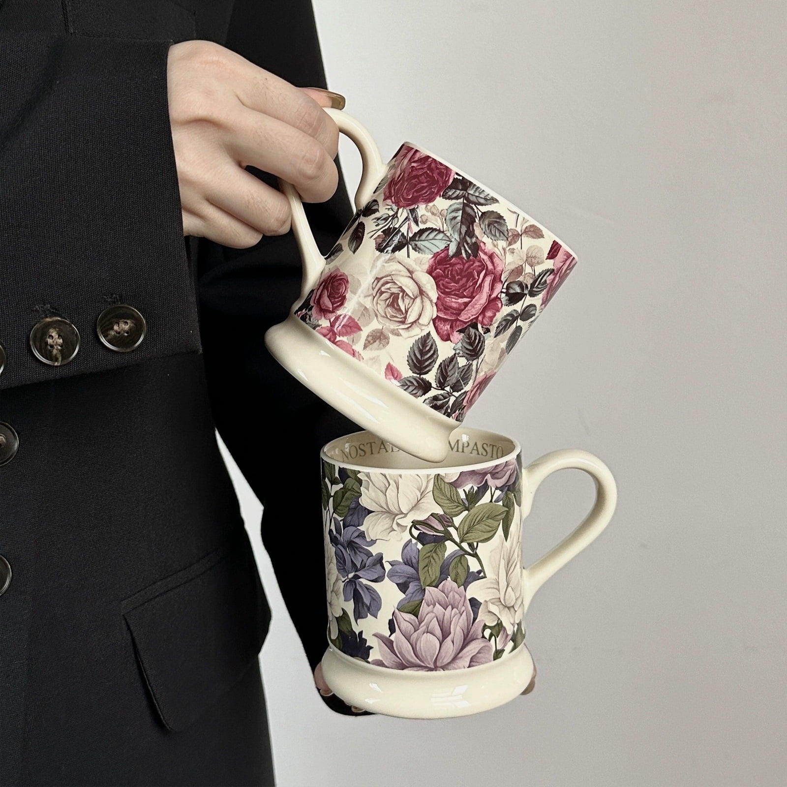 380ml large ceramic coffee mug with handle, cup espresso cups cups, design, for cappuccino, coffee, tea, office mug