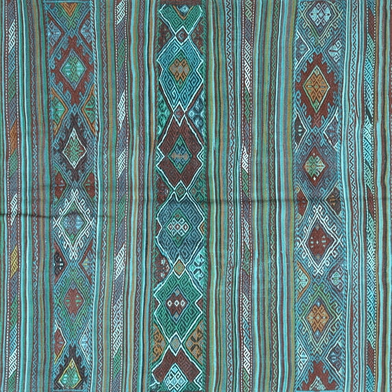 Ahgly Company Indoor Square Oriental Light Blue Traditional Area Rugs, 6' Square