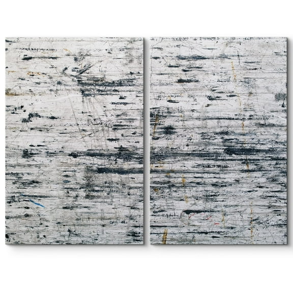 wall26 Canvas Print Wall Art Set Black, Yellow & White Grunge Paint Strokes Abstract Patterns Digital Art Modern Art Chic Colorful Multicolor for Living Room, Bedroom, Office - 24"x36"x