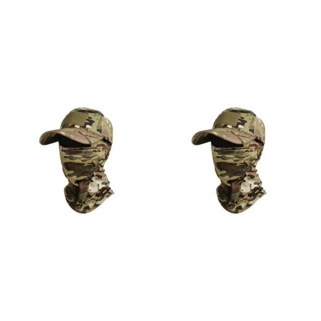 Ruiboury Capuche pour Hommes Femmes Chapeaux de Soleil Camouflage Extérieur Couvre-Visages Camping Randonnée Alpinisme Pêche Sports Type 2 2ensemble