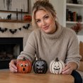 thumbnail image 5 of Mskk Wooden Pumpkin Tabletop Ornaments 5 Inch, Halloween Multiple Color 2D Pumpkins Decor Indoor for Mantel Shelf Farmhouse Indoor Home Party Display, 5 of 6
