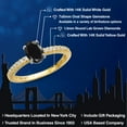 thumbnail image 2 of Gem Stone King 14K Two Tone Gold Black Sapphire and Lab Grown Diamond Engagement Ring for Women | 1.26 Cttw | Oval 7X5MM | Gemstone September Birthstone | Size 8, 2 of 6
