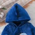 thumbnail image 5 of Odeerbi Baby Boys Girls Clothes Dinosaur Rompers Winter Thermal Flannel Hooded Jumpsuits Baby Spring New Long Sleeve Plush Printed Onesie Bodysuit Blue, 5 of 8