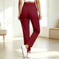 thumbnail image 6 of Gytharion Loose Straight-leg Yoga Pants for Women Drawstring Elastic Waisted Sports Pants Solid Color Casual Athletic Pants with Pockets, 6 of 7