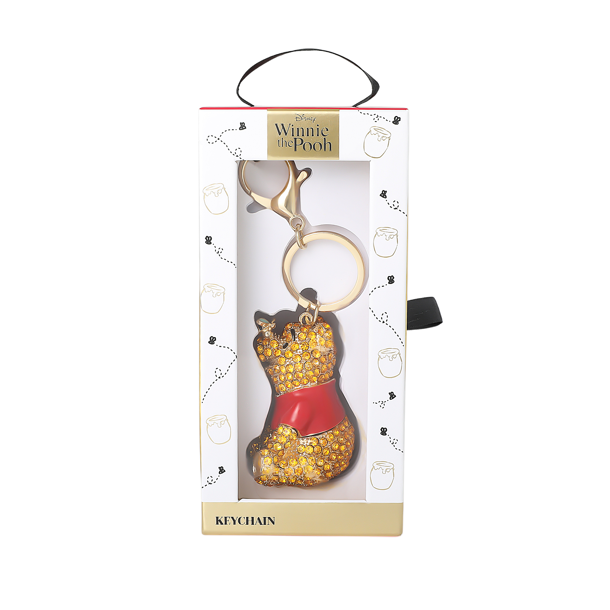 Disney Winnie the Pooh Crystal Pavé Bag Charm Keychain – Officially Licensed