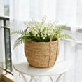 thumbnail image 5 of CoreLiving Rattan Grass Woven Flower Basket Planter Pot with Handle for Living Room Floor Standing Storage Balcony Garden Decoration Natural Stylish Artistic Homes Outdoor Plants, 5 of 8