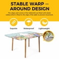 thumbnail image 4 of Easter Bunny Tail Table Cloths for 3 Foot Rectangle Tables, Colorful Easter Eggs Teal Wooden Leaves Patio Waterproof Elastic Fitted Tablecloths, Washable Rectangular Table Cover for Camping, 4 of 8