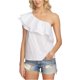 thumbnail image 1 of Blusa de Un hombro con gradas 1.STATE para mujer blanca mediana, 1 of 2