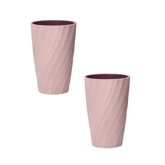 2pc Light-Pink Plastic Bathroom Tumbler, Reusable Toothbrush & Rinse Cups, Stackable Travel-Sized Drinkware for Vanity, Camping, Dorm Sink, Bpa-Free, Freezer & Dishwasher Safe Harlik