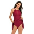 thumbnail image 2 of Uniexcosm One Piece Swimsuits for Women Tummy Control Swimdress Swimwear Bathing Suits Red S-XXL, 2 of 5