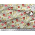 thumbnail image 3 of Soimoi Orange Cotton Poplin Fabric Leaves & Floral Decor Fabric Printed BTY 42 Inch Wide, 3 of 3