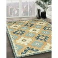 thumbnail image 3 of Ahgly Company Machine Washable Indoor Square Abstract Dark Almond Brown Area Rugs, 3' Square, 3 of 7