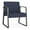 Castillo Batik, variant on Waterfall Reception Waiting Oversize Guest Chair / Charcoal Steel / Blue