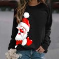 thumbnail image 3 of Pull de Noël pour Femmes à Manches Longues Fermeture Blouse Chandail à Capuchon Doux Imprimé Graphique Mode Chandail en Molleton Mi-Long Veste Col Rond Cardigan d'Hiver, 3 of 6