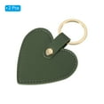 thumbnail image 3 of Uxcell Heart Leather Keychains Leather Key Fobs with Key Rings Keychain Holder for Wedding Gifts Green 2 Pack, 3 of 6