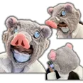 thumbnail image 3 of Cosplay Prop Wild Boar Head Plush Hat Demon Slayer Hashibira Inosuke Warm Headgear Cartoon Stuffed Anime Plushies Gifts Boy Fans, 3 of 9