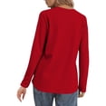 thumbnail image 5 of Breezora Women Casual Long Sleeve Button Down Shirt Blouse Comfortable Everyday Wear Relaxed Fit Tops XL Size Red, 5 of 6