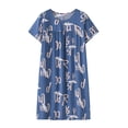 thumbnail image 3 of Breezora Summer Cotton Silk Sleep Dress for Women Loose Fit Short Sleeved Plus Size Home Wear, 3 of 4