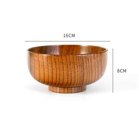 Wooden Bowl Wood Rice Bowls Tableware for Kitchen Food Storage Multiple Sizes