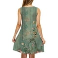 thumbnail image 5 of Viikei Womens Summer Dresses,Summer Dresses for Juniors,Women Casual Loose Summer Printed Dress Sleeveless V-neck Top/shirt Set Green XXL, 5 of 6