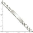 thumbnail image 3 of Auriga 925 Sterling Silver Engraveable Curb Link Id Bracelet 8inch for Women, 3 of 5