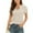 Khaki, variant on WBQ Women's Summer V Neck T-shirt Puff Short Sleeve Tops Loose Fit Casual Tunic Tops for Women, S-2XL