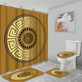 thumbnail image 7 of 4 Pcs Mandala Bathroom Shower Curtain Sets with Rugs, Geometric Bathroom Sets with Shower Curtain and Rugs, Gold Black Antique Greek Key Bathroom Decor Sets with Mats and Towels, 7 of 7