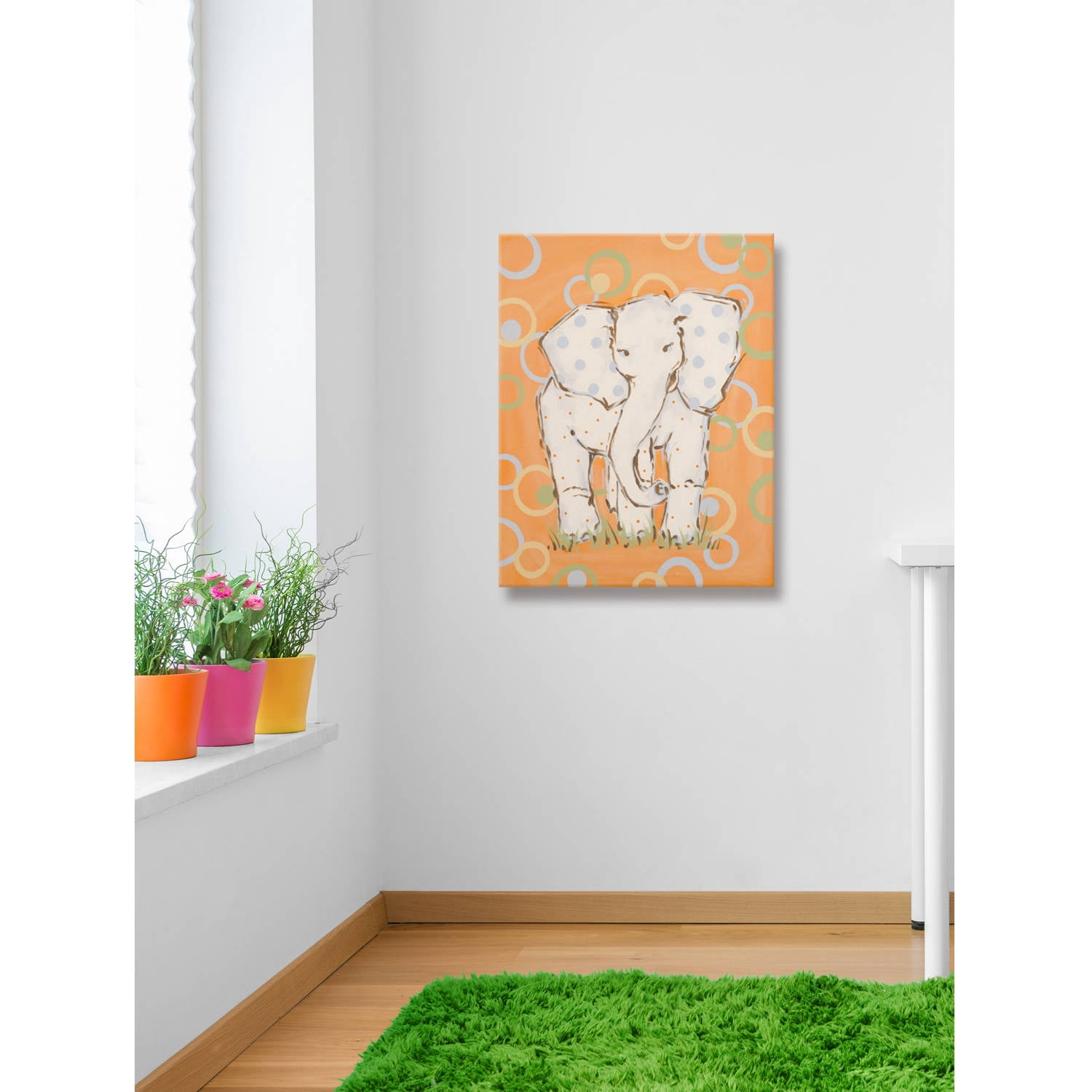 Marmont Hill "Whimsy Elephant" by Reesa Qualia Painting Print on Wrapped Canvas
