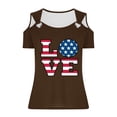 thumbnail image 4 of Tops de Hombro Frío para las Mujeres Día de la Independencia Impreso Fuera Del Hombro Blusa con Cuello en V, Fuera Del Hombro de las Mujeres, 4 of 4