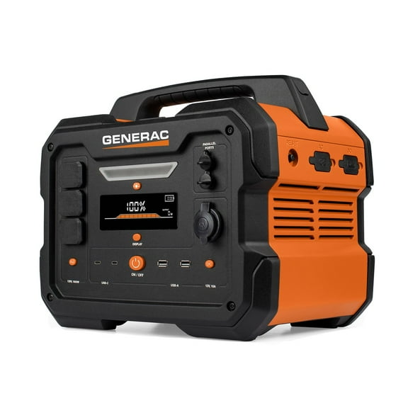 Generac 8025 Power Station 1600/3200 Watts 1086Wh Battery Powered Portable Generator - Solar Panel Charging Compatible