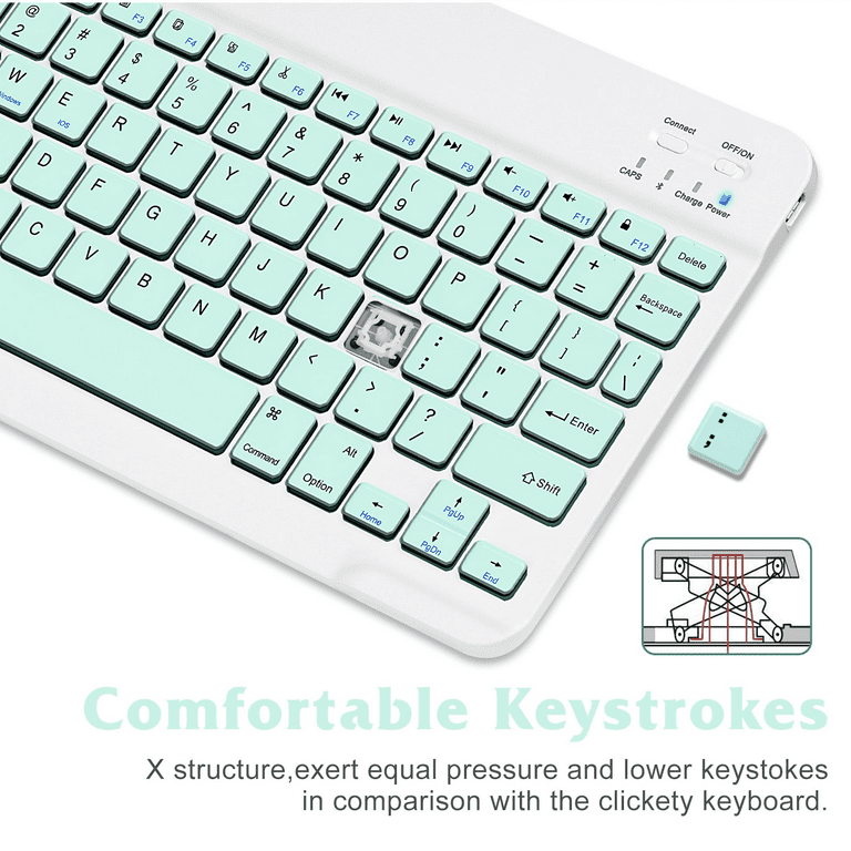 Ultra-Slim Bluetooth rechargeable Keyboard for Samsung Galaxy S20+ and all  Bluetooth Enabled iPads, iPhones, Android Tablets, Smartphones, Windows pc 