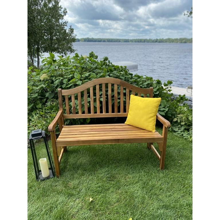 Patio Wise 4-Foot Foldable Acacia Wood Garden Bench, Long Back
