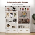 thumbnail image 2 of Anrist 5-Tier Glass Display Cabinet with LED Lights & Adjustable Shelves & 2 Drawers, Curio Cabinet for Home & Office, White, 2 of 9