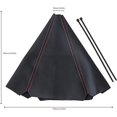 thumbnail image 4 of Cubierta universal para maletero de cambio y cubierta antipolvo para perilla de cambio para vehículos automáticos y manuales TUNC Línea roja negra 23 * 26 cm, 4 of 5